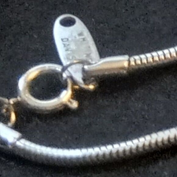 Vintage Whiting & Davis Silver tone Abalone Shell Pendant/Necklace - Picture 5 of 6